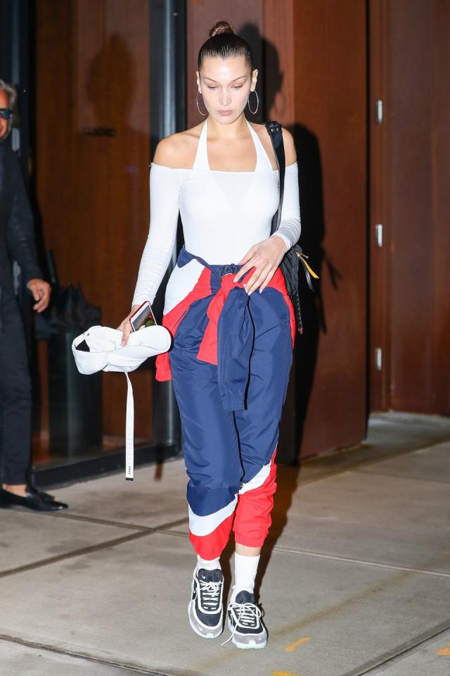 Bella Hadid Nike Cortez White Sneakers LA Outfits