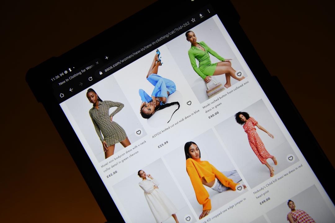 Fashion retailer Asos seen on a Samsung Galaxy tablet