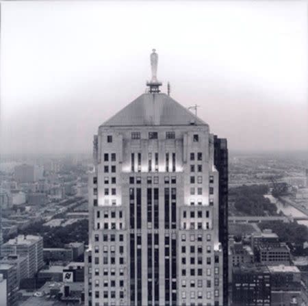 A statue of Ceres, the Roman goddess of grain, is pictured at the top of the at the Chicago Board of Trade building in Chicago, Illinois in this undated handout photo. REUTERS/CME Group/Handout via Reuters