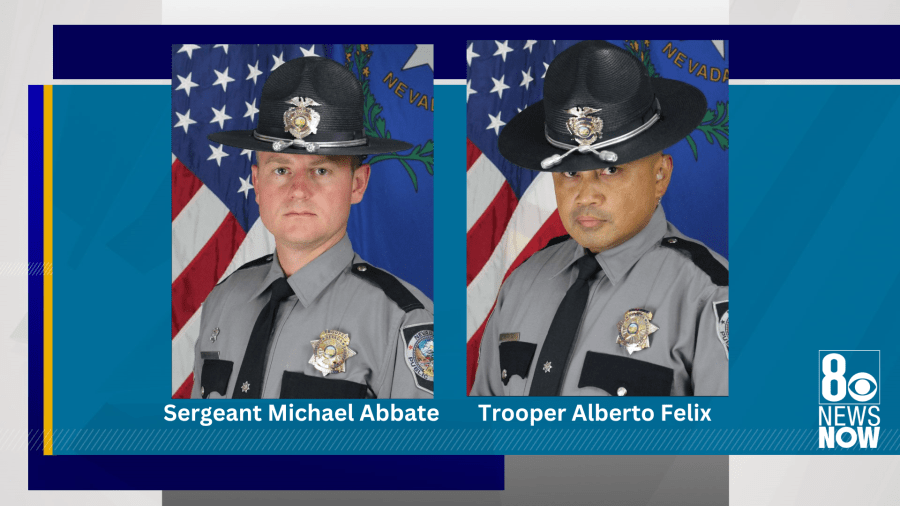 Photo of Sergeant Michael Abbate and Trooper Alberto Felix provided by Nevada State Police