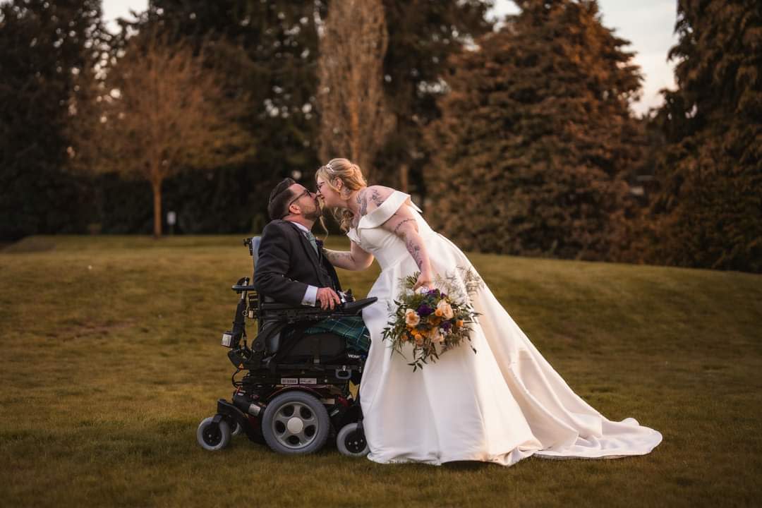 Barry was able to stand and dance with his wife supported by two physios. (Allan Law Photography/SWNS)
