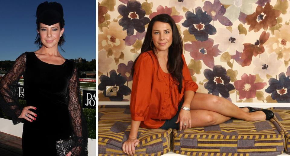 Kate Ritchie at Derby Day at Royal Randwick Racecourse in 2011 and in a portrait in London in 2007 after she was entered into the Guiness Book of World Records as the longest running Australian soap actress.