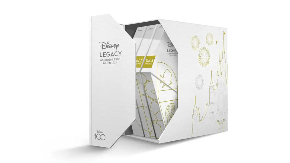 3 volume disney box set in white with gold accents