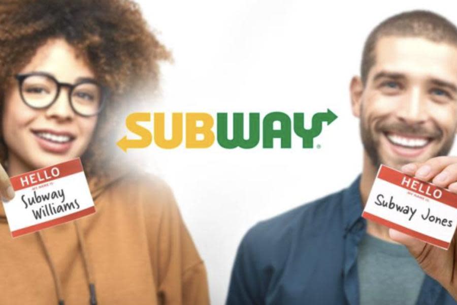 Subway ofrece sándwiches gratis de por vida a quien se cambie de nombre