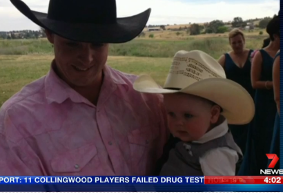 Braxton and his father. Photo: 7 News