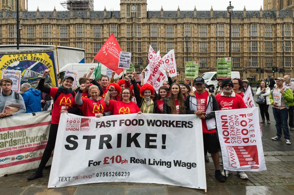 Staff from two McDonald’s eateries took strike action in September (Wiktor Szymanowicz/Barcroft Media via Getty Images)