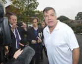 Former England soccer manager Sam Allardyce speaks to media as he leaves his home in Bolton, Britain September 28, 2016. REUTERS/Chris Neill