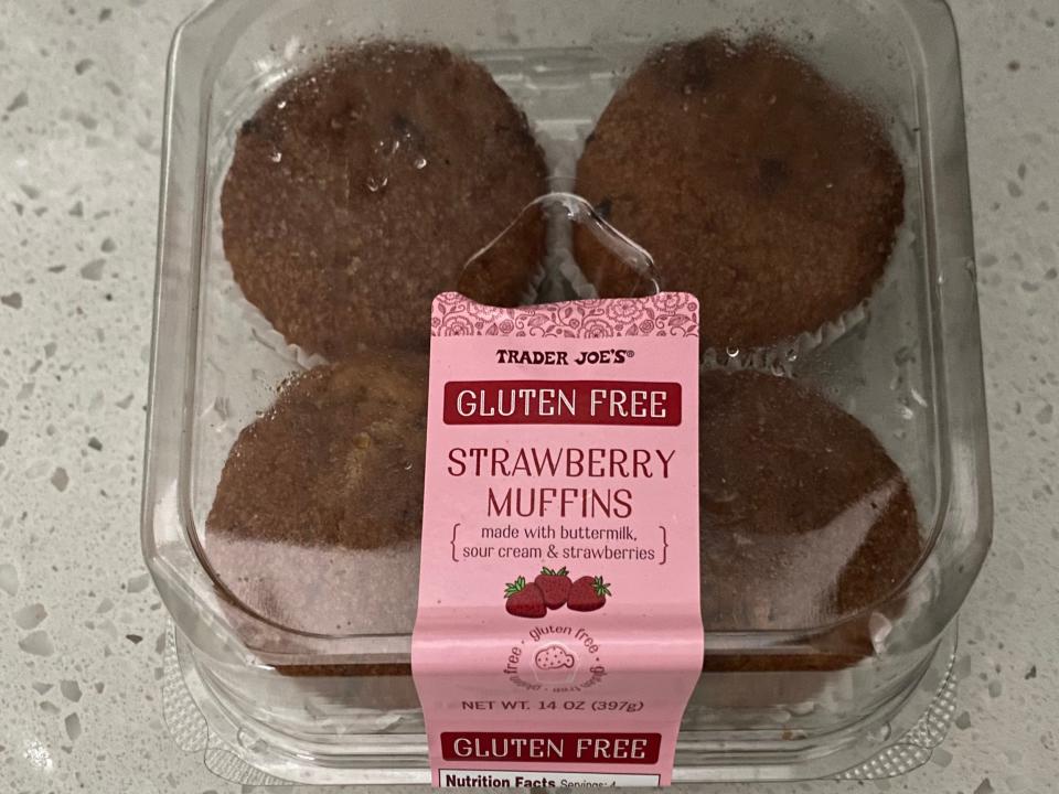 Gluten-free strawberry muffins are available at Trader Joe's for $5.99.