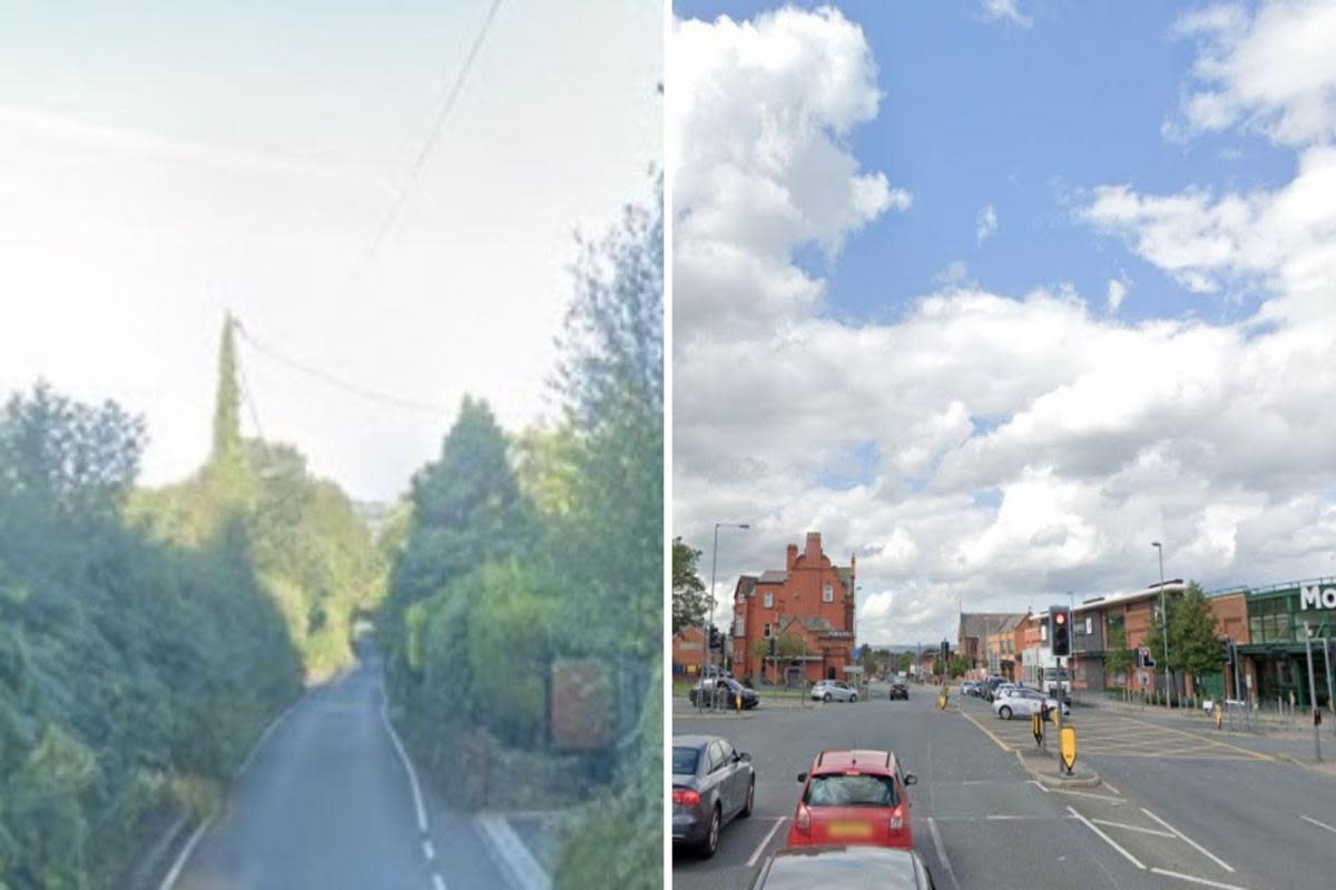 Bass Lane in Ramsbottom and the junction of Bury New Road, Church Lane and Stanley Road in Whitefield <i>(Image: Google Maps)</i>