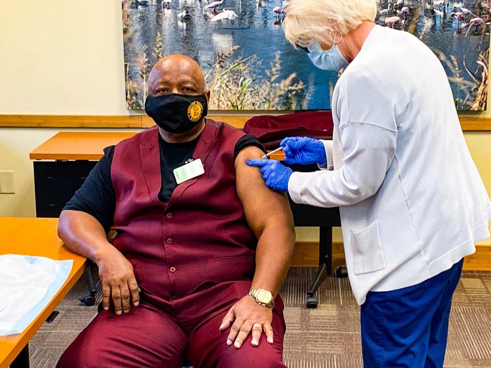 Chatham County Chairman Chester Ellis received his first COVID-19 vaccine last week.