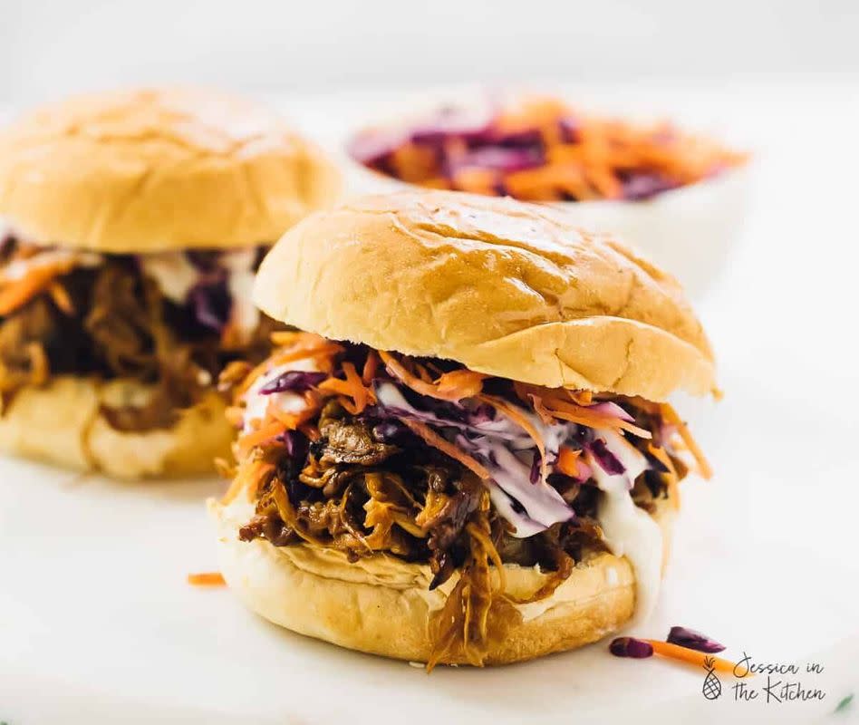 Vegan Pulled Mushroom Sandwiches from Jessica In The Kitchen