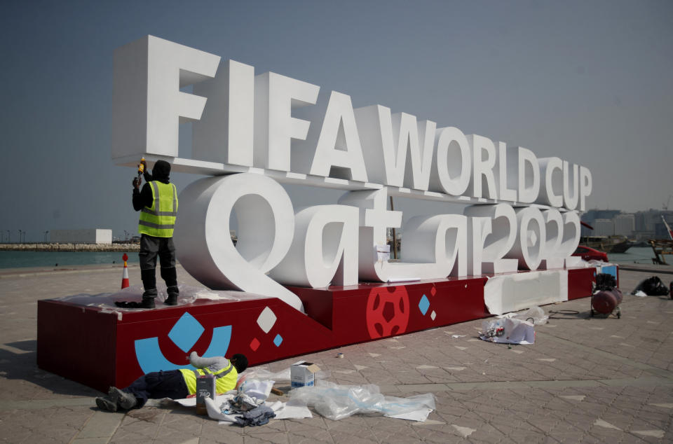 Soccer targets - FIFA World Cup Qatar 2022 Preview - Doha, Qatar - October 26, 2022 General view of signage in Doha ahead of the World Cup REUTERS/Hamad I Mohammed