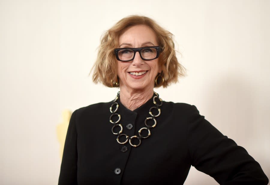 Michelle Satter arrives at the Oscars on Sunday, March 10, 2024, at the Dolby Theatre in Los Angeles. (Photo by Richard Shotwell/Invision/AP)