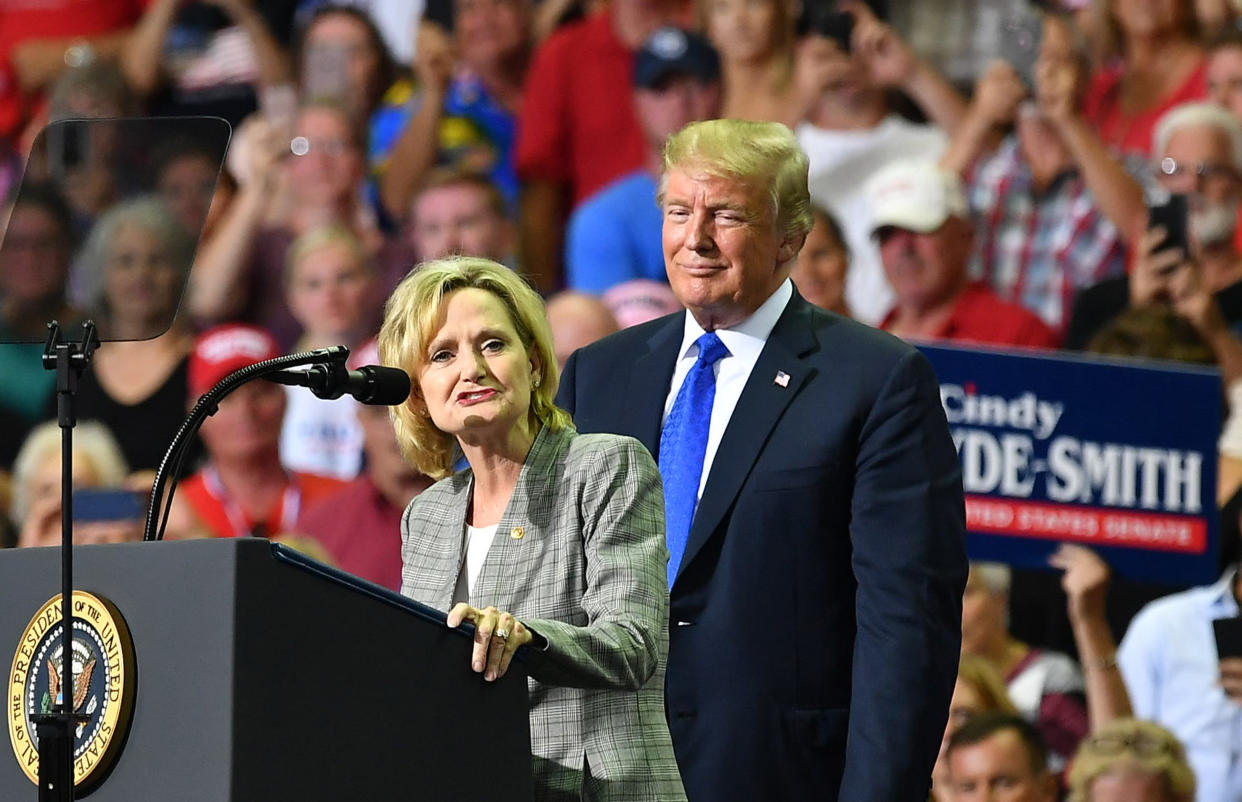 President Donald Trump will travel to Mississippi to stump for a candidate who spoke favorably of lynching and voter disenfranchisement. (Photo: MANDEL NGAN via Getty Images)