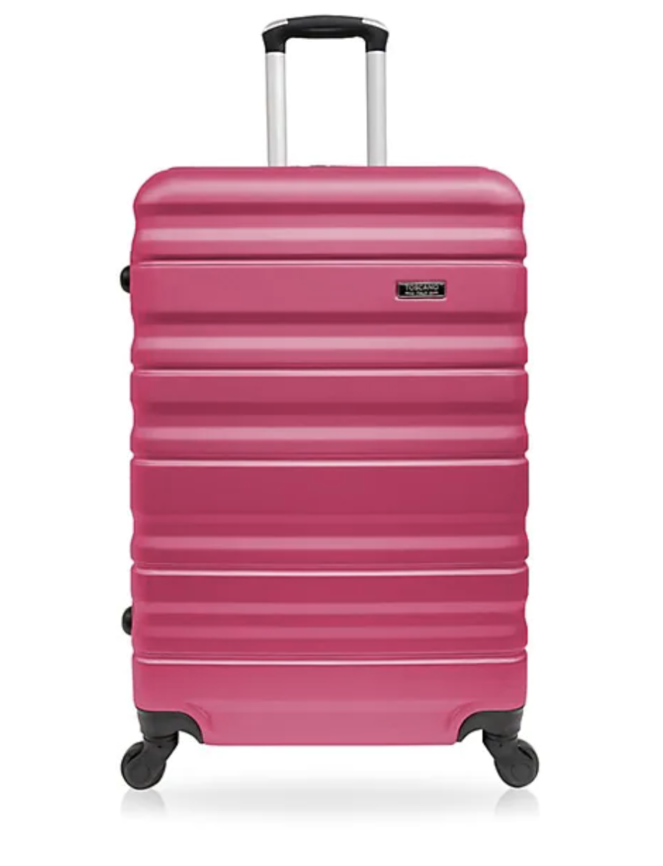 Toscano Barre Hardshell Lightweight Luggage Suitcase in pink (photo via The Bay)