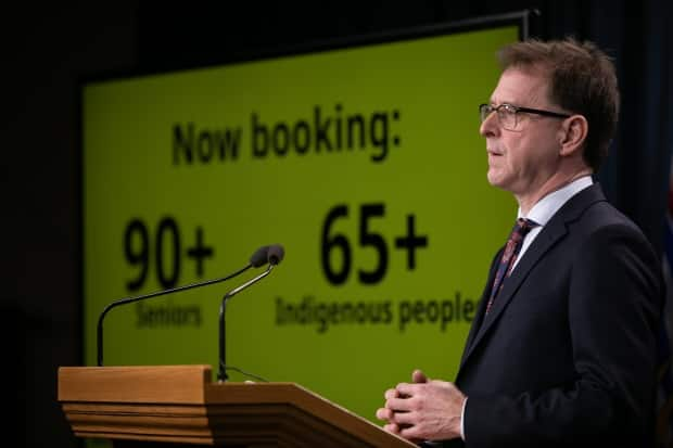 Health Minister Adrian Dix provides an update on COVID-19 cases in B.C. on March 8, 2021. 