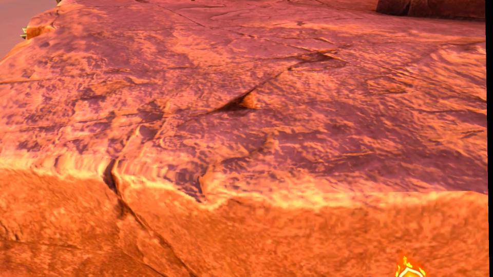 Screenshots of upgraded rock textures in Asgard's Wrath 2 on a Meta Quest 3