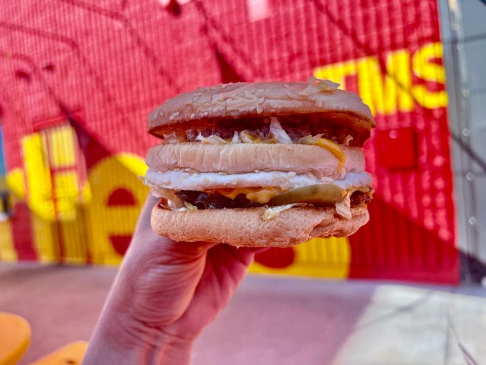 Mr.Charlie's BigChuck burger looks like a Big Mac from McDonald's.