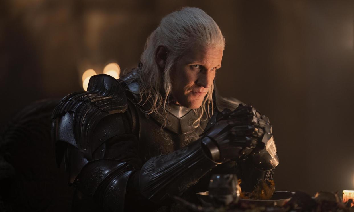 <span>‘It’s the sins of the fathers, isn’t it?’, says Matt Smith in House of the Dragon.</span><span>Photograph: HBO</span>