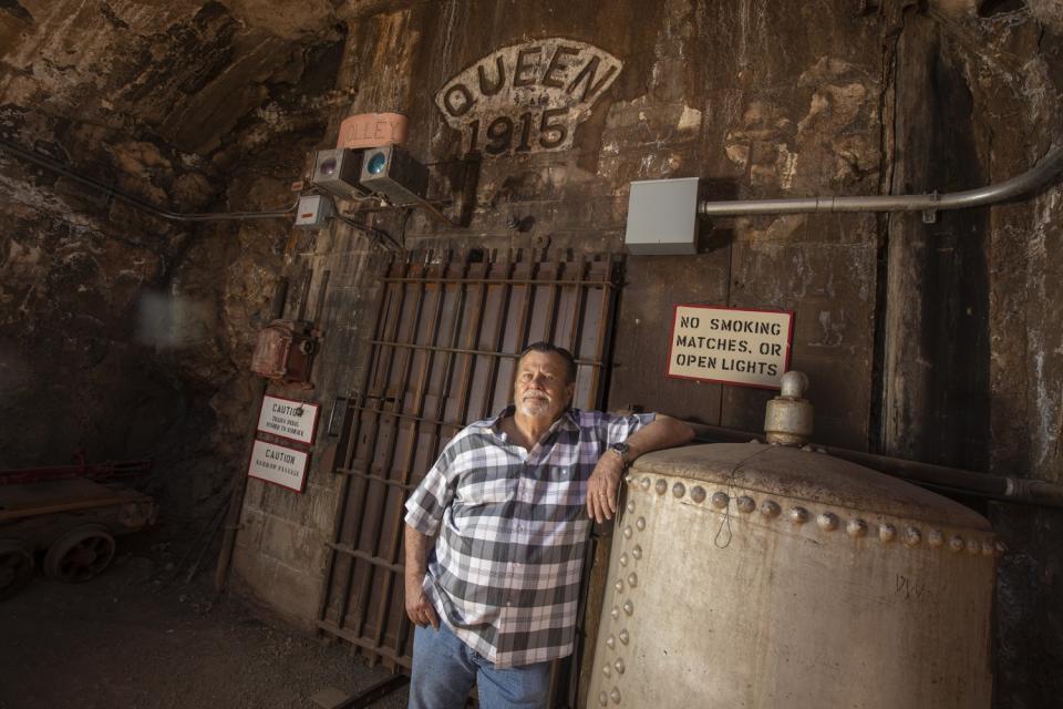 Bisbee Mayor David Smith stands near the entrance of the Queen Mine.
