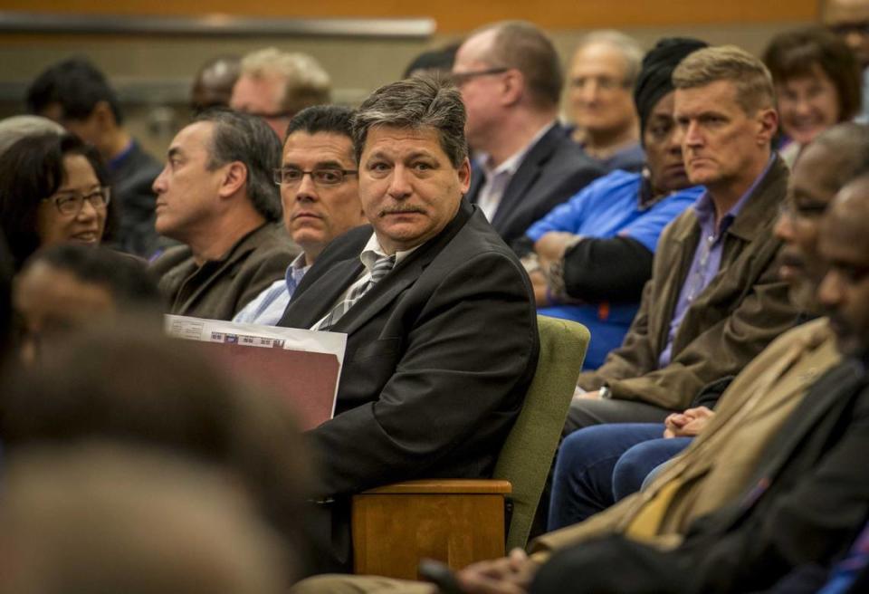 Developer Paul Petrovich waits to speak to the Sacramento City Council Nov. 17, 2015. A state appeals court ruled the Sacramento City Council denied developer Paul Petrovich a fair hearing when he asked to build a gas station next to the Safeway supermarket in the Crocker Village development. Andrew Seng/Sacramento Bee file