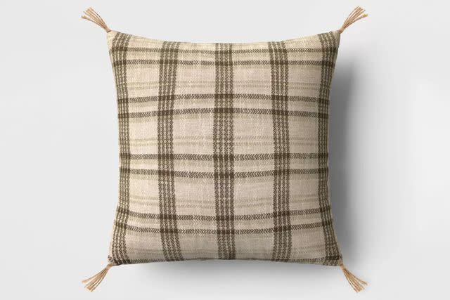 Washed Cotton Velvet Square Throw Pillow Light Brown - Threshold™