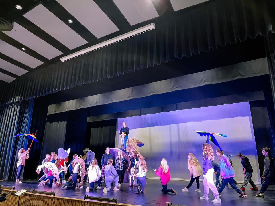 Gibbs Middle School students rehearse for Disney’s “The Lion King Jr.” on Feb. 7, 2023.