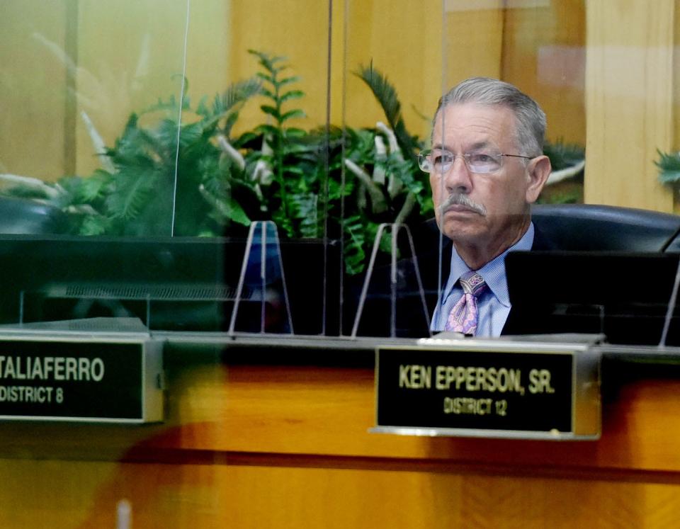 Commissioner Jim Taliaferro, district 8, during the Caddo Parish Commission meeting, Thursday afternoon, October 21, 2021. 