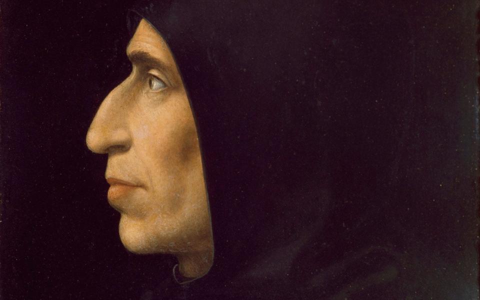 Italian priest Savonarola presided over a burning of books denoting luxury - Corbis Historical 