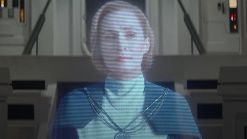 Mon Mothma (Genevive O'Reilly) in her cameo appearance in Ahsoka.