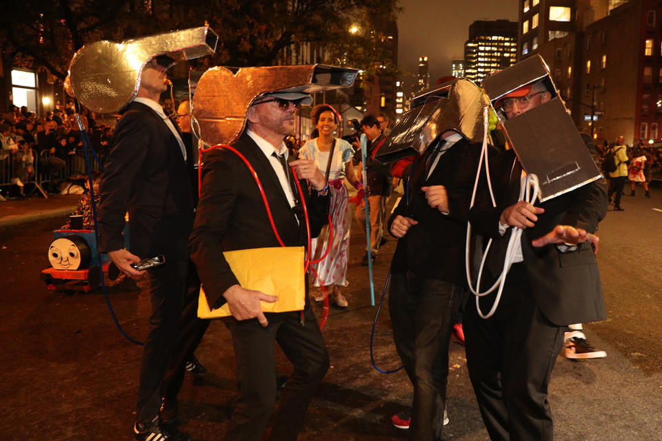 People dressed as whistles march on the 46th annual Village Halloween Parade in New York City. (Gordon Donovan/Yahoo News)