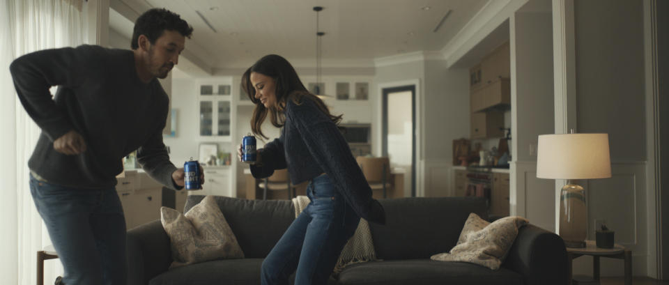 This photo provided by Bud Light shows a scene from Bud Light 2023 Super Bowl NFL football spot. Big name advertisers are paying as much as $7 million for a 30-second spot during the big game on Sunday, Feb. 12, 2023. In order to get as much as a return on investment for those million, most advertisers release their ads in the days ahead of the big game to get the most publicity for their spots. (Bud Light via AP)