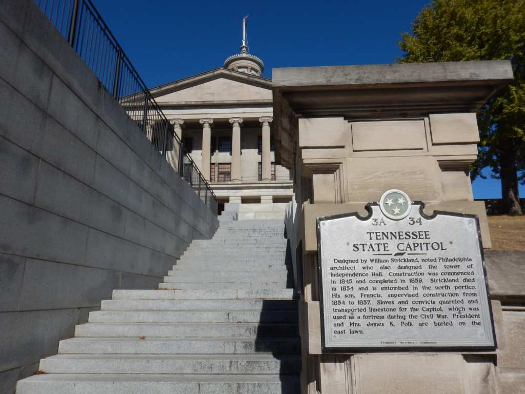 Greek Revival architecture, Tennessee State Capitol, Nashville. (Photo by: David Underwood/Education Images/Universal Images Group via Getty Images)