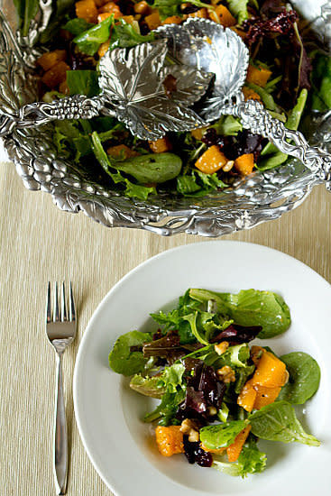 <strong>Get the <a href="http://www.browneyedbaker.com/2011/11/04/roasted-butternut-squash-salad-with-warm-cider-vinaigrette/" target="_blank">Roasted Butternut Squash Salad with Warm Cider Vinaigrette Recipe</a> by Brown Eyed Baker</strong>