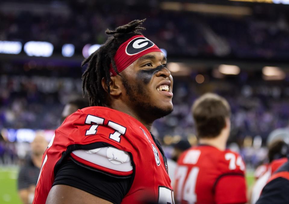 Georgia offensive lineman Devin Willock played in all 15 games for the Bulldogs this season, including in the national championship game against TCU.