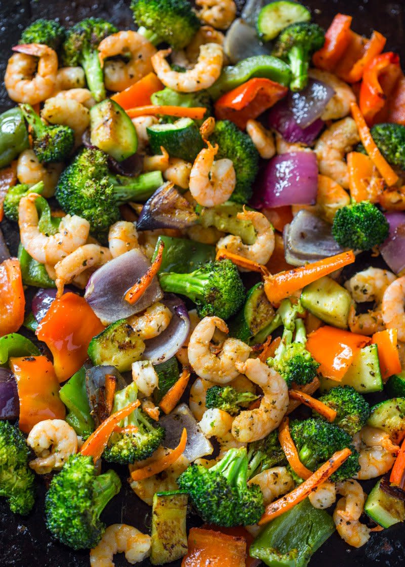 One-pan roasted shrimp & veggies