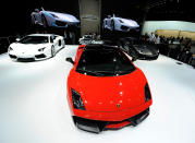 FRANKFURT AM MAIN, GERMANY - SEPTEMBER 14: Lamborghini Gallardo is pictured during the press days at the IAA Frankfurt Auto Show on September 14, 2011 in Frankfurt am Main, Germany. The IAA will be open to the public from September 17 through September 25. (Photo by Thorsten Wagner/Getty Images)