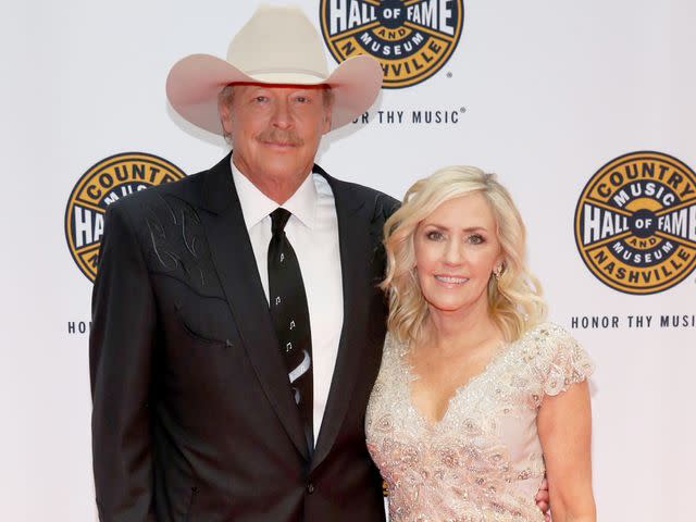 <p>Terry Wyatt/Getty</p> Alan Jackson and Denise Jackson attend the Country Music Hall of Fame and Museum Medallion Ceremony in October 2017 in Nashville, Tennessee.
