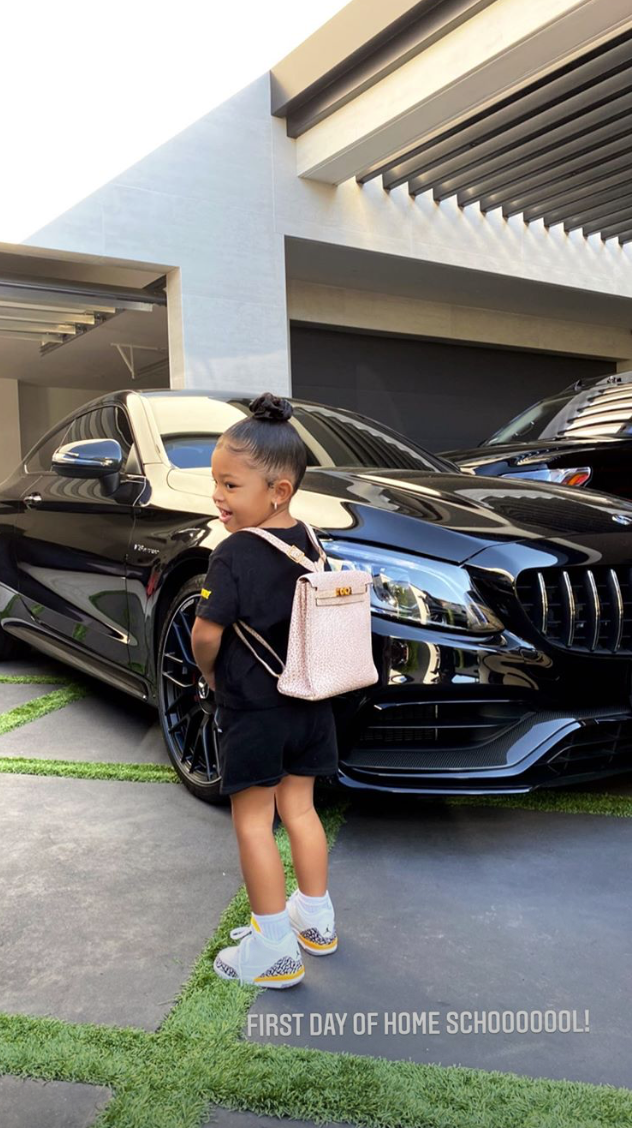 Kylie Jenner shows daughter Stormi wearing a Hermès backpack for schoolInstagram