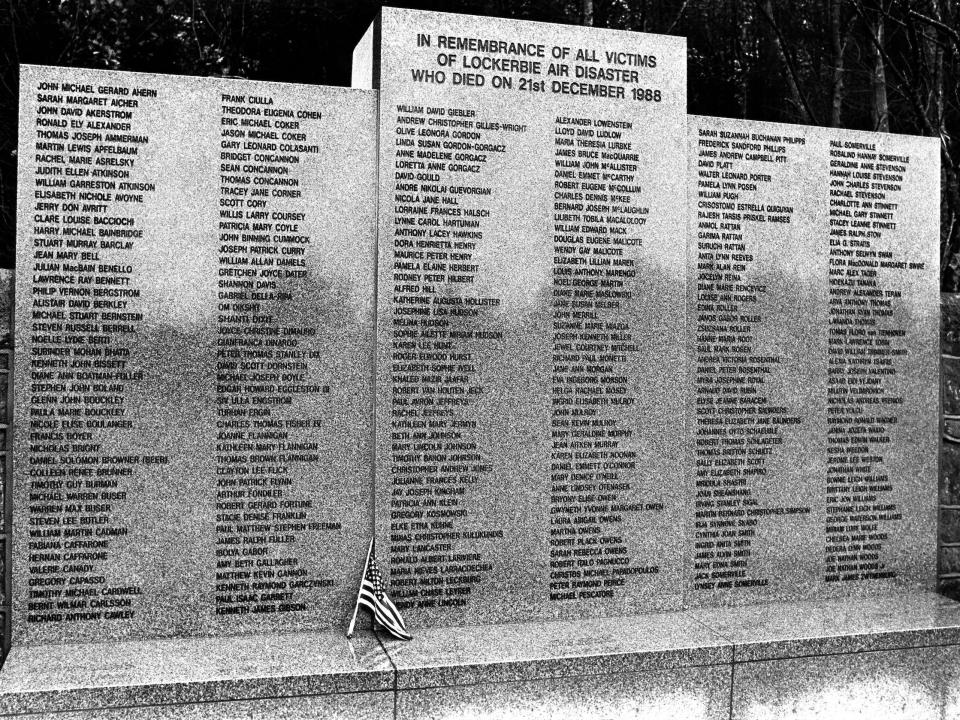 The memorial to the Lockerbie Air Disaster, the site where Pan Am flight 103 was destroyed by a terrorist bomb.