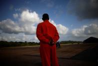 A Petrobras stands at the Oiapoque airport, near the mouth of the Amazon in Oiapoque