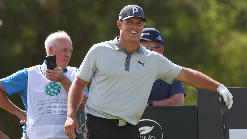 Bryson DeChambeau (pictured) during a practice round prior to the PIF Saudi International.