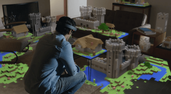 Microsoft's HoloLens, in action.