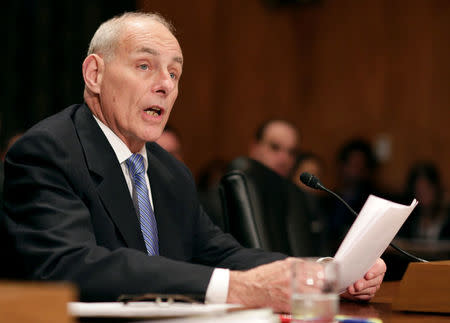 Retired General John Kelly testifies before a Senate Homeland Security and Governmental Affairs Committee confirmation hearing on Kelly’s nomination to be Secretary of the Department of Homeland Security on Capitol Hill in Washington, U.S., January 10, 2017. REUTERS/Joshua Roberts