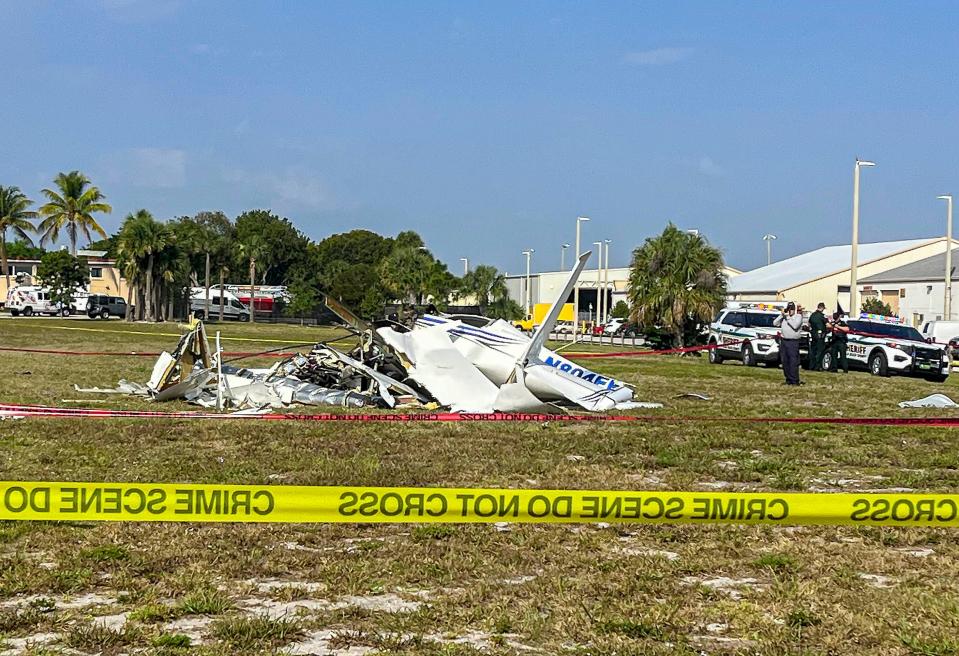 A single-engine Diamond DA40 plane crashed on Sunday, March 5, 2023, at Palm Beach County Park Airport near Lantana, killing both people inside. The National Transportation Safety Board is investigating the wreck, which took place at about 9:25 p.m.