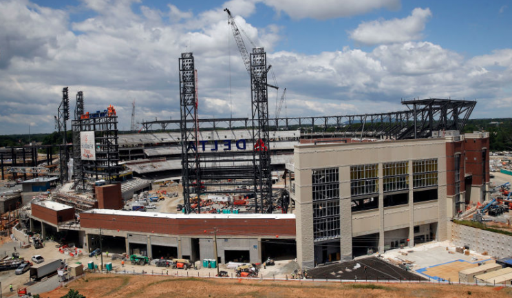 SunTrust Park, mid-construction (Photo by John Bazemore/AP Images)