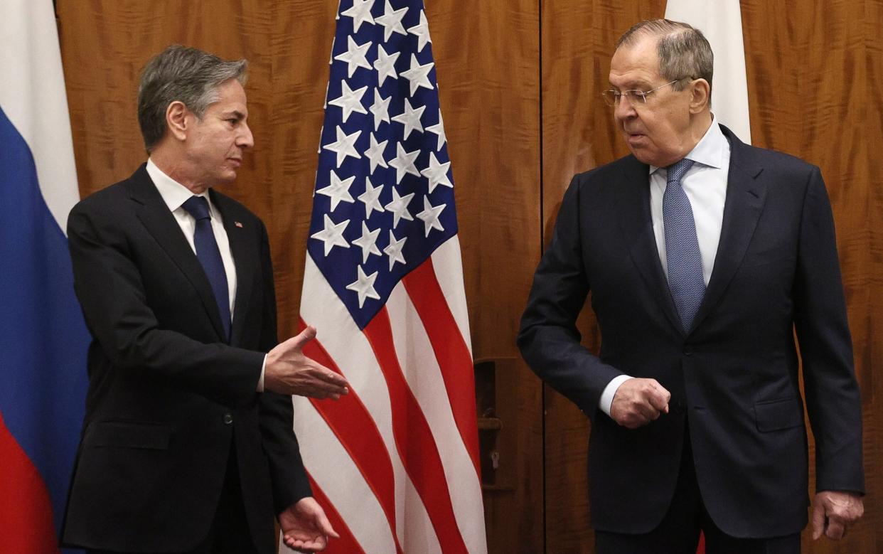 Russian foreign minister Sergei Lavrov and US Secretary of State Anthony Blinken are meeting in Switzerland for crunch talks - Tass