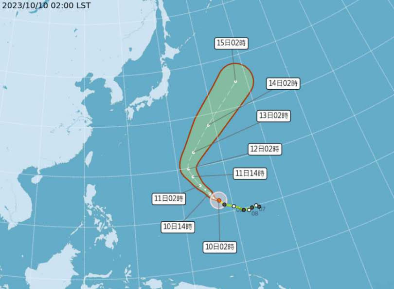 預測路徑。（圖／氣象署）