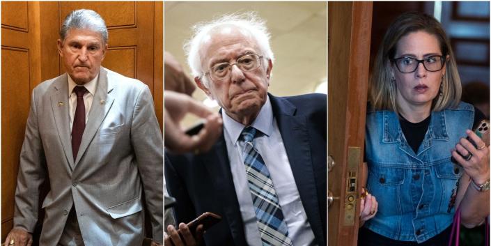 Joe Manchin, Bernie Sanders, and Kyrsten Sinema