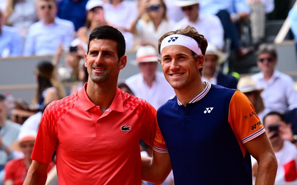 Serbian Novak Djokovic (left) and Norwegian Casper Ruud - AFP via Getty Images